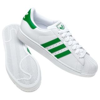 ADIDAS SUPERSTAR 2 MENS ATHLETIC SHOES WHITE / GREEN G17069