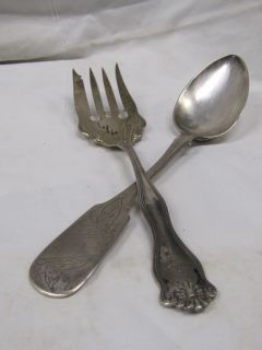   Silver Serving Fork and Spoon (Simpson Hall Miller Co and Russian 84