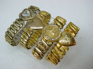 Antique Expansion Bracelets GF Nouveau Lady Hearts