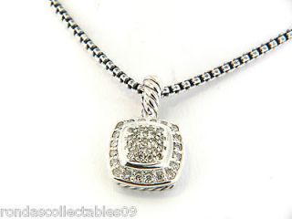 david yurman 7mm pave diamond petite albion necklace new one