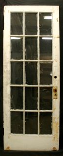 33X83 Antique Interior French Door True Divided Wavy Glass Lites 