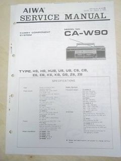 AIWA Service Manual~CA W90 Boombox/Radio~Original