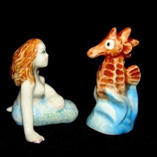   China Seahorse Mermaid Miniature Figurine Aquarium Decoration