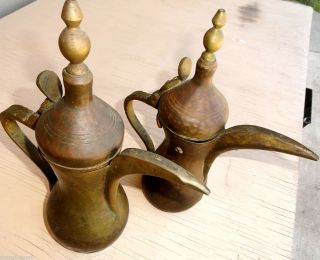 Antique Marked Brass Yamen Islamic Arabic Brass Teapot Coffee Pot 