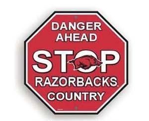 Arkansas Razorbacks Stop Sign Street Sign NCAA