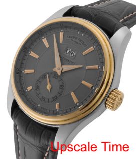 Armand Nicolet M02 Big Date 18K Gold Bezel Mens Luxury Watch 8646A GR 