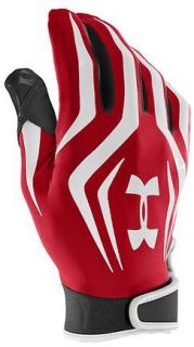 Under Armour Youth F2 Football Gloves Large Brand New WR RB DB Red 