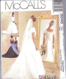 UNCUT McCalls Sewing Pattern Misses Wedding Gown Dress Alicyn 