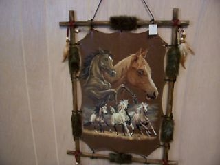 framed indian picture running horses 22 x 16 time left