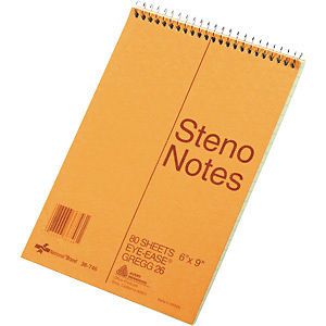 rediform green spiral steno book notebook pad 6 x 9