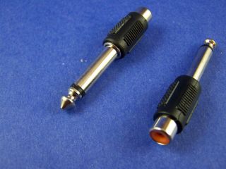 Two Audio Adapters Connectors RCA to 1 4