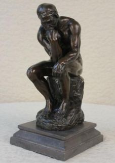   Thinker Bronze Sculpture statue Signed Auguste Rodin Sculpture Library