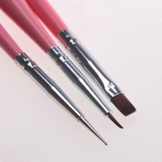 15 Pcs Nail Art Design Brush Set Painting Pen Pink Red Color Dotting 