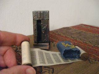 Old Miniature Aron Kodesh with Thora Scroll 1950s Judaica Hebrew 