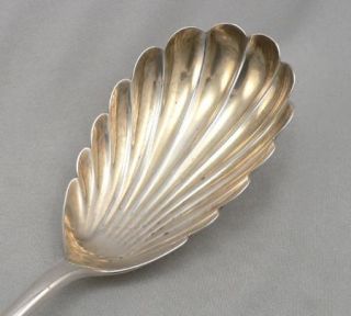   Antique Sheffield ENGLAND STERLING Silver SERVING SPOON Shell Bowl