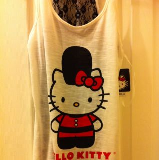 Sanrio Authentic Hello Kitty Unionkack London Lace Back Tank Top Size 