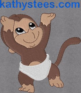 Baby Monkeys Machine Embroidery Designs Set of 10 on CD
