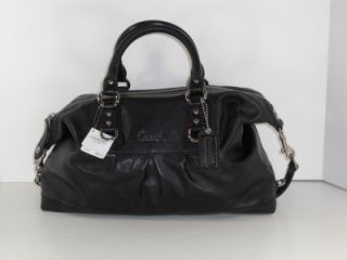 Coach 15447 Black Ashley Leather LG Satchel Handbag