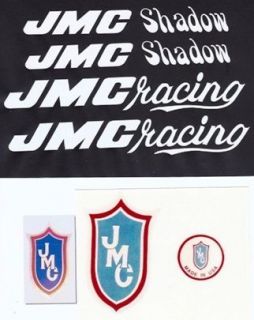 White JMC® Racing Shadow Vinyl Rub on BMX Decal Set 1981 1985 FREE 