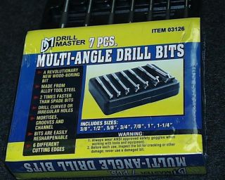 Brand New Multi Angle Drill Bits 7 PC Set in Fitted Case