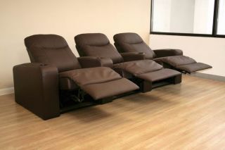 Home Theater Seating Recliner Movie Chairs 3 Seats