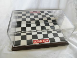   diecast car display case   Mirrored, checkered flag Wood/plastic case