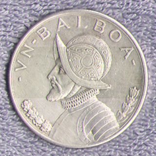 1931 Panama Balboa Silver Coin Vasco Nunez de Balboa 90 Silver