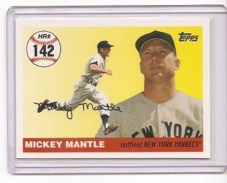 2006 Topps Baseball Mickey Mantle Home Run History HR 142 New York 