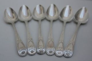 hester bateman family silver set of 6 tea spoons