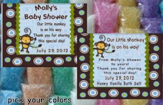 30 Baby Shower Bath Salt Favors Personalized Monkey Boy
