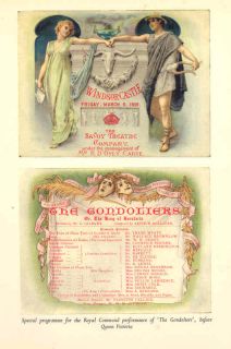 Gilbert & Sullivan 1952 Old print showing GONDOLIERS Royal Cammand 