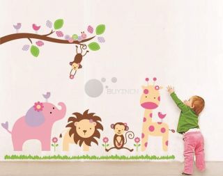   large Jungle Animal zoo Wall Sticker Decor Decal Nursery Kids Baby Art