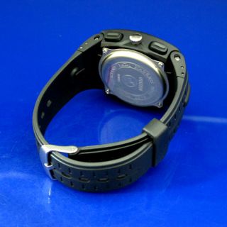   Water Resistant EL Backlight Alarm Mens Quartz Sport Wrist Watch Black