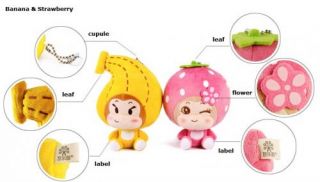 Yoyocici Plush Toy Stuffed Animal Costume Banana Strawberry 18cm 