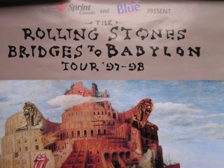 Rolling Stones Bridges to Babylon RARE Tour Poster 1997 U s Tour Keith 