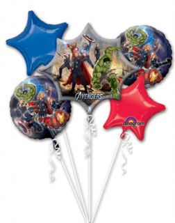 Balloons 2stars 1XL Avengers Party Birthday Favors 2ROUND Foil 
