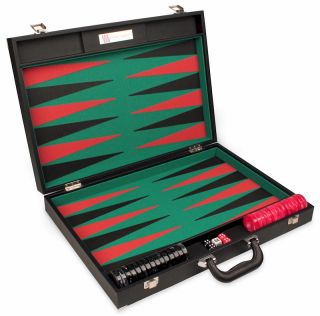 The Roulette Tournament Size Backgammon Set Cork Lined