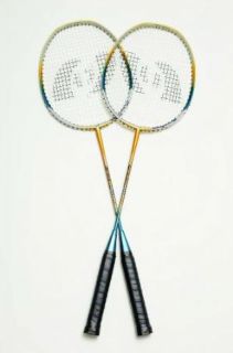   Gold Lightweighed Badminton Racquet Racket Pair NEW Carbon Aluminium