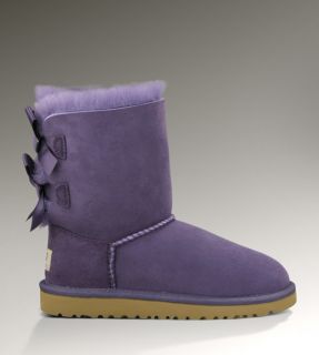 UGG Bailey Bow Petunia Purple Uggs Boots Youth 6 Fits Woman 7 8 New 