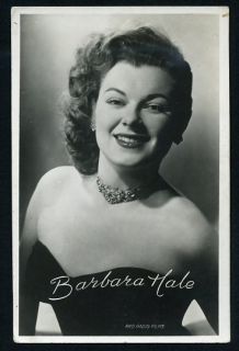 1940s 1950s Barbara Hale Movie Star B w Postcard