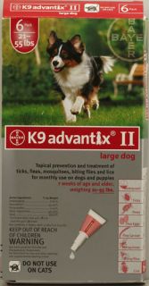 Advantix II K9 Red   Treatment for Large Dogs 21 55 lbs   12 Pack free 