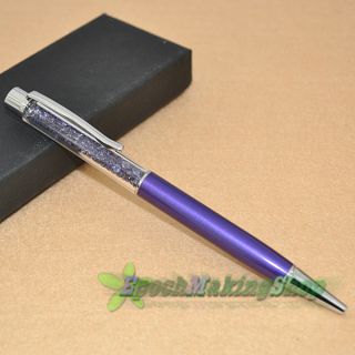 Purple Crystal Lady Ballpoint Pen New 5 Refills