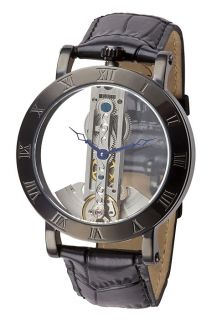 New Black Automatic Wrist Watch Spectacular Full Skeleton Design SLB 