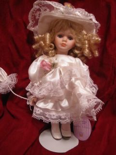 Vtg Winsome Collection by Barbara Lee White Dress Hat Cute Porcelain 