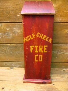 Wolf Creek Beaman Iowa Fire Co Wooden Alarm Extinguisher Phone Box 