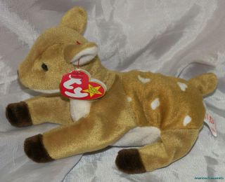 New Ty Original Beanie Babies Handmade Plush Whisper The Deer