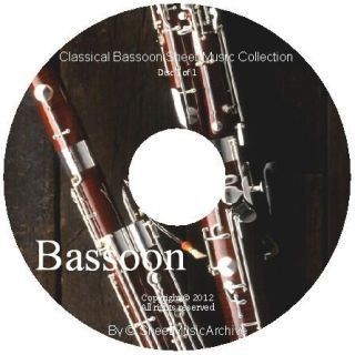 Huge Classical Bassoon Sheet Music Collection DVD PDF Tchaikovsky 
