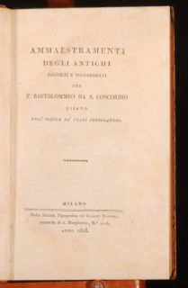 1808 Ammaestramenti Degli Antichi Bartolommeo Concordio