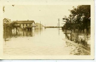 RPPC Beardstown Illinois Flood Disaster Postcard Hotel