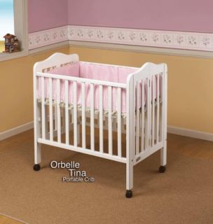 New Orbelle Tina/Noa 3 Level Portable Solid Wood Baby Crib   White 